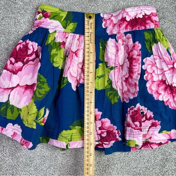 Abercrombie & Fitch Mini Skirt Women's Small Blue Floral Flare Lined Y2K - Picture 7 of 8